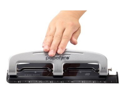 Bostitch EZ Squeeze™ Three-Hole Punch, 12 Sheet Capacity, Silver/Black (2101)