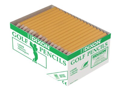 Dixon Golf Pre-Sharpened Wooden Pencil, 2.2mm, #2 Soft Lead, 144/Box (14998)