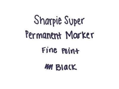 Sharpie Super Permanent Markers, Fine Tip, Black, 6/Pack (33666)