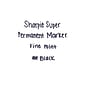 Sharpie Super Permanent Markers, Fine Tip, Black, 6/Pack (33666)