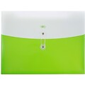 JAM Paper® Plastic Envelopes with Button and String Tie Closure, Letter Booklet, 9 3/4 x 13, Two Tone Lime Green, 12/pack