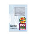 Amscan Plastic Forks, Medium-Weight, Clear, 3/Pack, 100 per Pack (4360086)