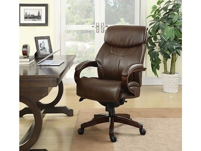 La-Z-Boy Bradley Bonded Leather Executive Chair, Roasted Chestnut (44762)