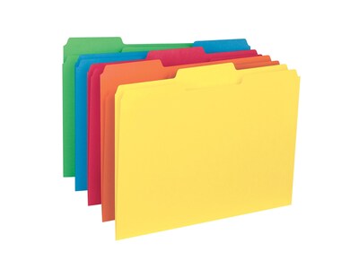 Smead Interior File Folders, 1/3-Cut Tab, Letter Size, Assorted Colors, 100/Box (10229)