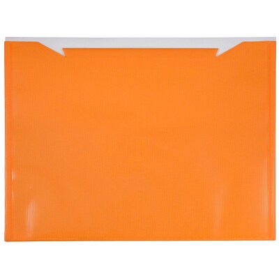 JAM Paper® Plastic Envelopes with Button and String Tie Closure, Letter Booklet, 9 3/4" x 13", Two Tone Orange, 12/pack
