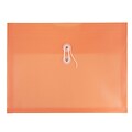 JAM Paper® Plastic Envelopes with Button and String Tie Closure, Letter Booklet, 9 3/4 x 13, Peach, 12/pack