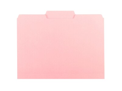 Smead Interior File Folders, 1/3- Cut Tab, Letter Size, Pink, 100/Box (10263)