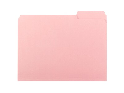 Smead Interior File Folders, 1/3- Cut Tab, Letter Size, Pink, 100/Box (10263)