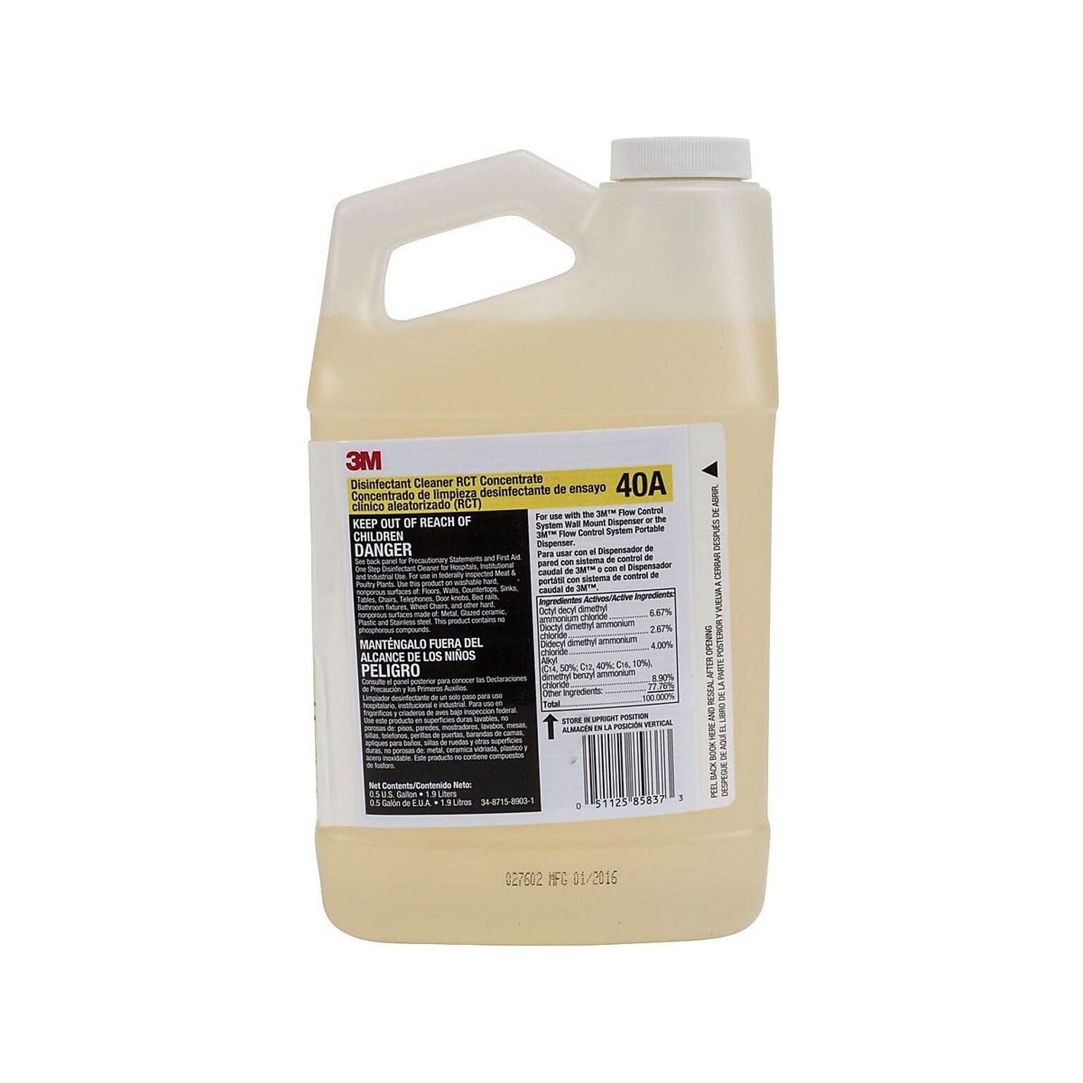 3M™ Disinfectant Cleaner RCT Concentrate, 0.5 Gallon, 4/Case (40A)