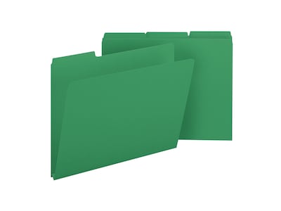 Smead Pressboard File Folders, 1/3-Cut Tab, 1 Expansion, Letter Size, Green, 25/Box (21546)