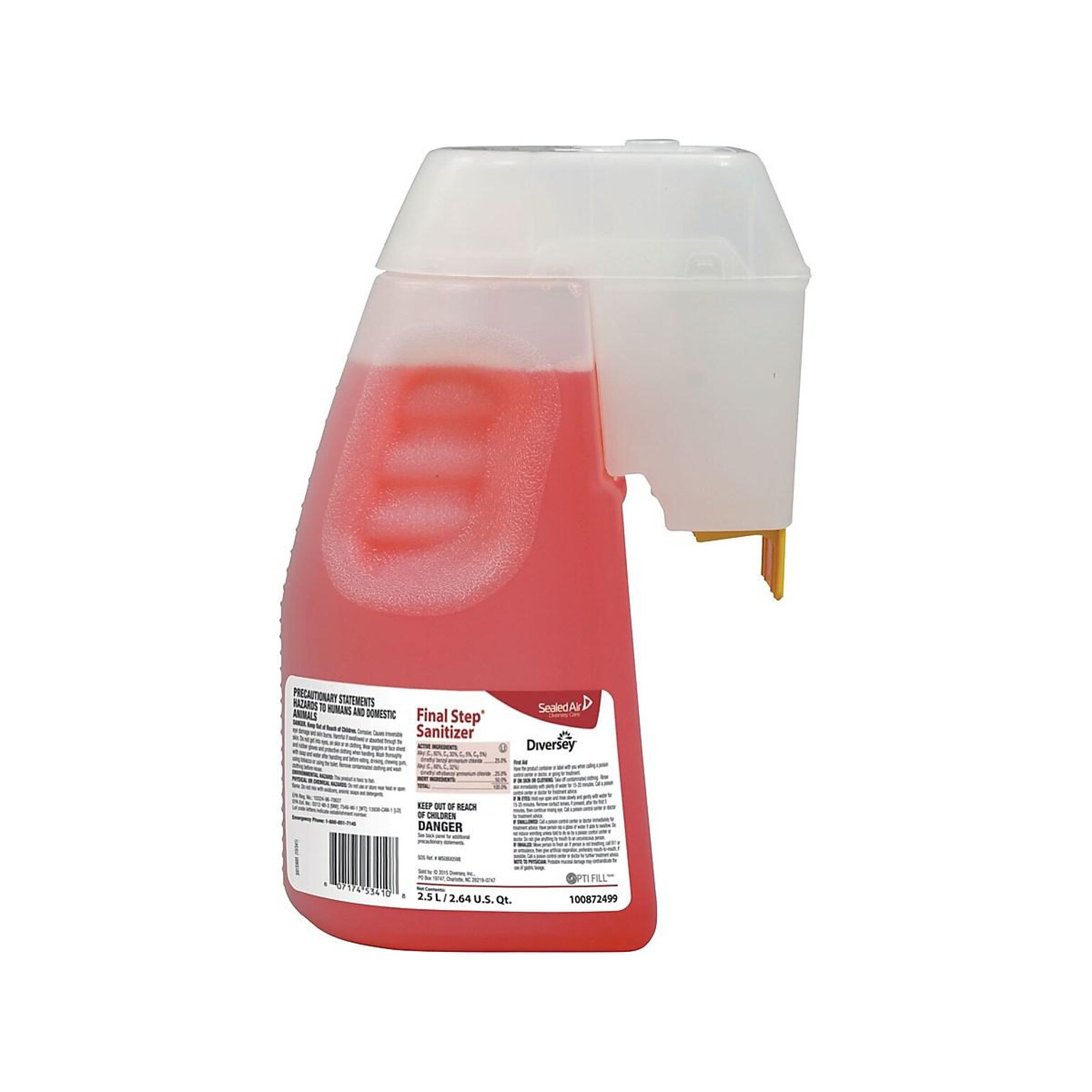 SUMA Final Step Sanitizer Disinfectant for Diversey Optifill, Quaternary Scent, 84.5oz. (101105267)