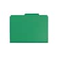 Smead Pressboard File Folders, 1/3-Cut Tab, 1" Expansion, Letter Size, Green, 25/Box (21546)