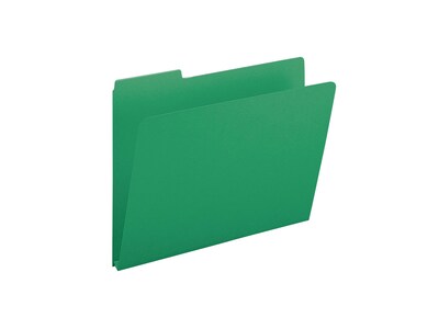 Smead Pressboard File Folders, 1/3-Cut Tab, 1" Expansion, Letter Size, Green, 25/Box (21546)