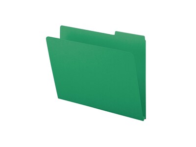 Smead Pressboard File Folders, 1/3-Cut Tab, 1" Expansion, Letter Size, Green, 25/Box (21546)