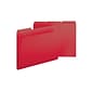 Smead Pressboard File Folders, 1/3-Cut Tab, 1" Expansion, Letter Size, Bright Red, 25/Box (21538)