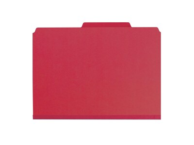Smead Pressboard File Folders, 1/3-Cut Tab, 1" Expansion, Letter Size, Bright Red, 25/Box (21538)