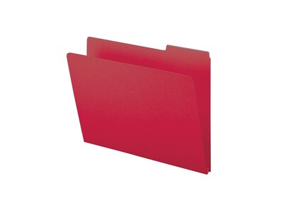 Smead Pressboard File Folders, 1/3-Cut Tab, 1" Expansion, Letter Size, Bright Red, 25/Box (21538)