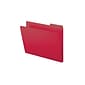 Smead Pressboard File Folders, 1/3-Cut Tab, 1" Expansion, Letter Size, Bright Red, 25/Box (21538)