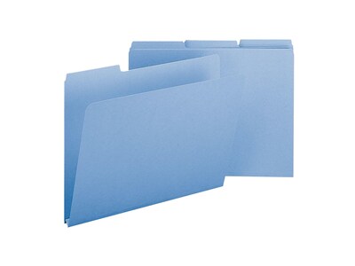 Smead Pressboard File Folders, 1/3-Cut Tab, 1 Expansion, Letter Size, Blue, 25/Box (21530)