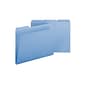 Smead Pressboard File Folders, 1/3-Cut Tab, 1" Expansion, Letter Size, Blue, 25/Box (21530)