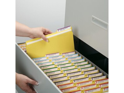 Smead Pressboard File Folders, 1/3-Cut Tab, 1" Expansion, Letter Size, Yellow, 25/Box (21562)