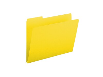 Smead Pressboard File Folders, 1/3-Cut Tab, 1" Expansion, Letter Size, Yellow, 25/Box (21562)