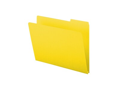 Smead Pressboard File Folders, 1/3-Cut Tab, 1" Expansion, Letter Size, Yellow, 25/Box (21562)