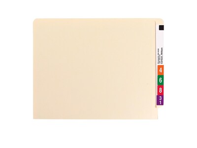 Smead End-Tab File Folders, Shelf-Master Reinforced Straight-Cut Tab, Letter Size, Manila, 100/Box (24109)