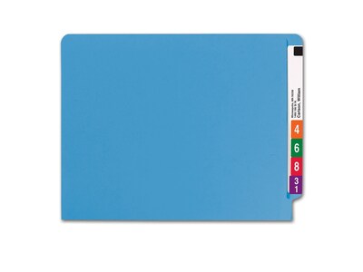 Smead End-Tab File Folders, Shelf-Master Reinforced Straight-Cut Tab, Letter Size, Blue, 100/Box (25010)