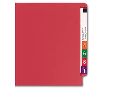 Smead End-Tab File Folders, Shelf-Master Reinforced Straight-Cut Tab, Letter Size, Red, 100/Box (25710)