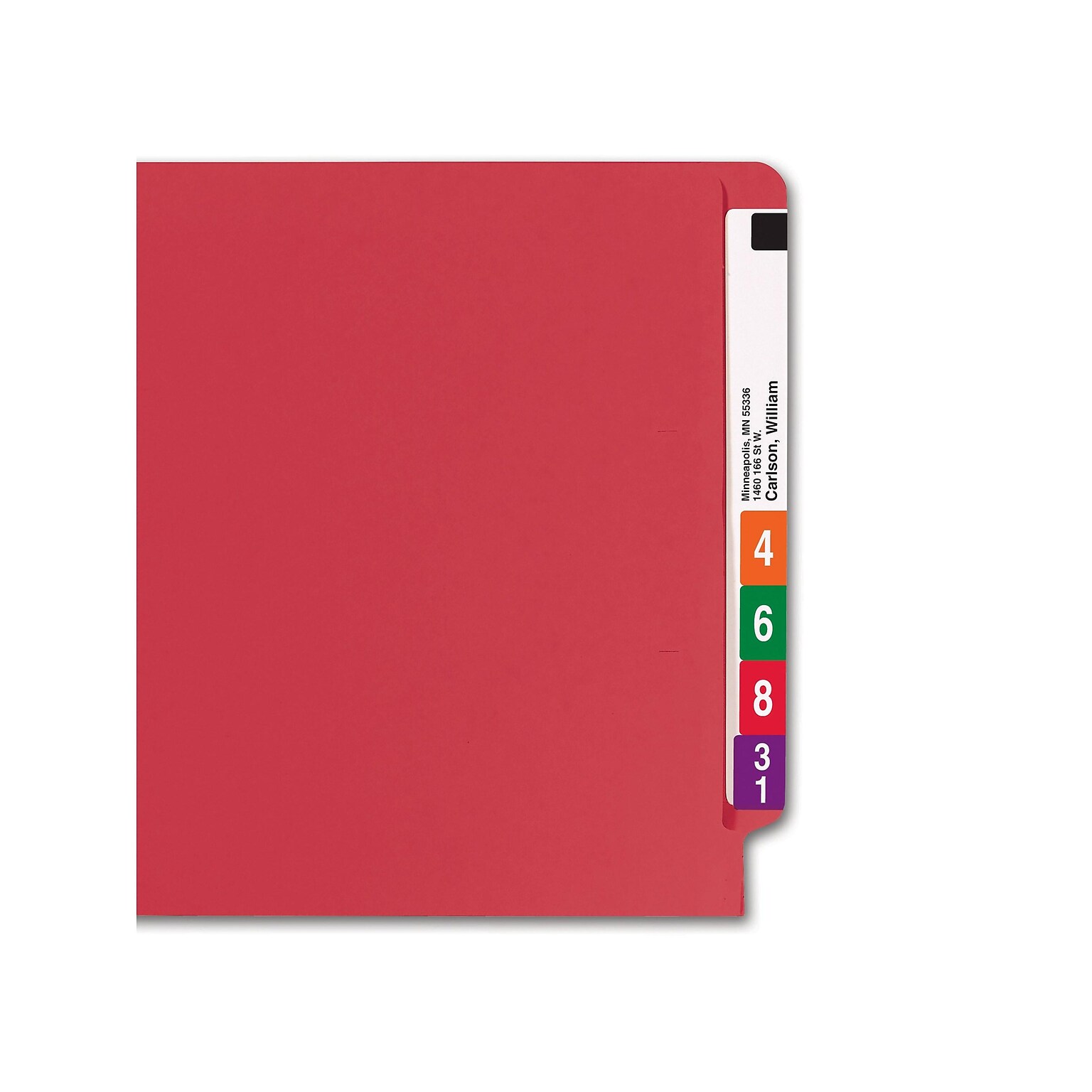 Smead End-Tab File Folders, Shelf-Master Reinforced Straight-Cut Tab, Letter Size, Red, 100/Box (25710)