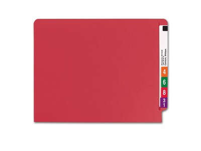 Smead End-Tab File Folders, Shelf-Master Reinforced Straight-Cut Tab, Letter Size, Red, 100/Box (25710)