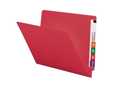 Smead End-Tab File Folders, Shelf-Master Reinforced Straight-Cut Tab, Letter Size, Red, 100/Box (25710)