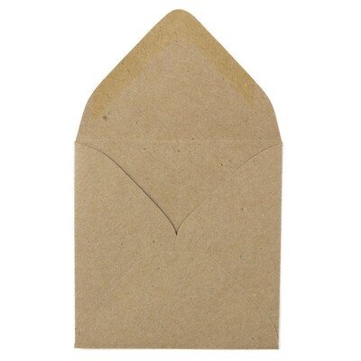 JAM Paper 3.125 x 3.125 Kraft Square Recycled Invitation Envelopes, Brown Kraft Paper Bag, 50/Pack (