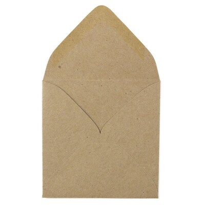 JAM Paper 3.125 x 3.125 Square Recycled Invitation Envelopes, Brown Kraft Paper Bag, 50/Pack (527976