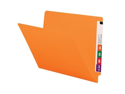 Smead End-Tab File Folders, Shelf-Master Reinforced Straight-Cut Tab, Letter Size, Orange, 100/Box (