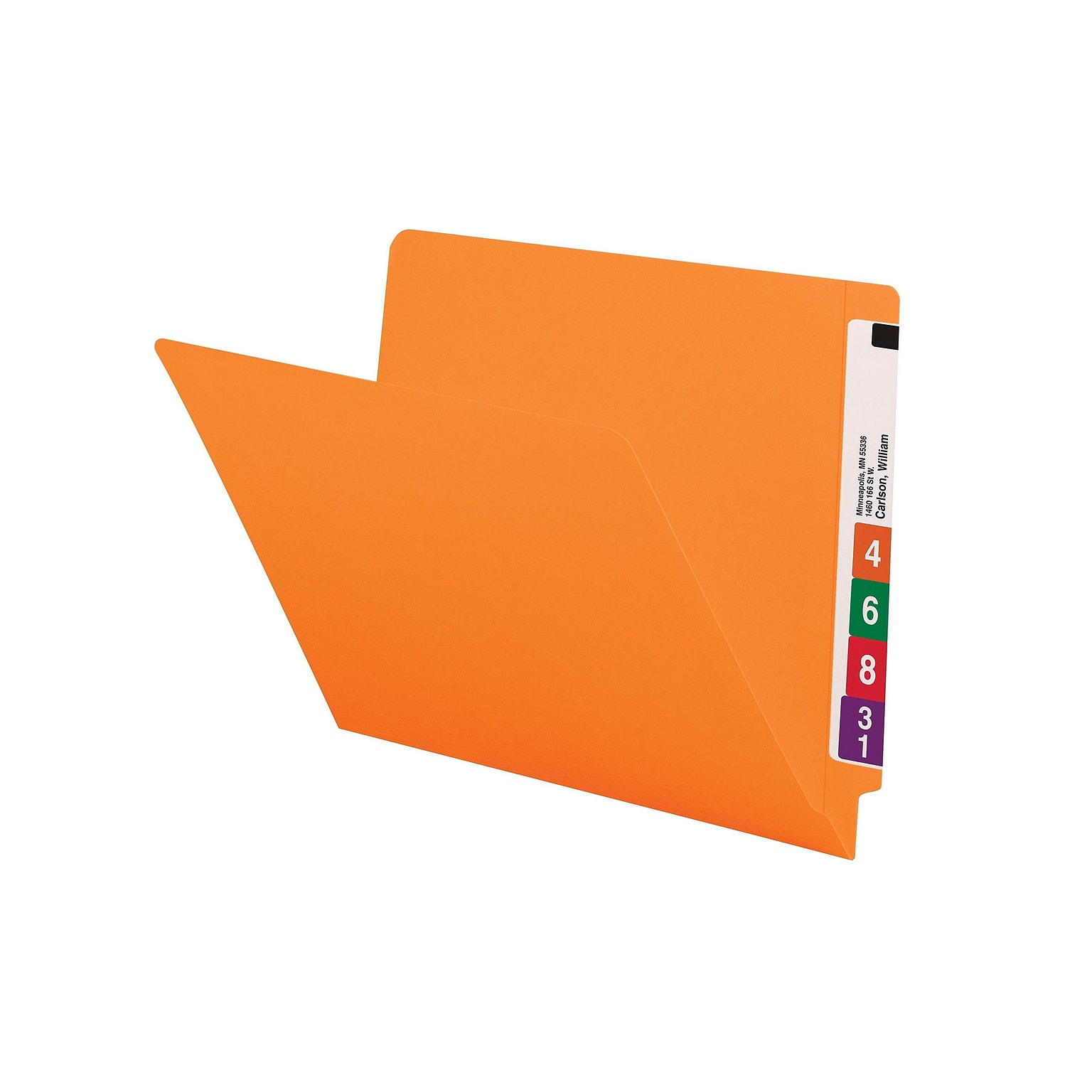 Smead End-Tab File Folders, Shelf-Master Reinforced Straight-Cut Tab, Letter Size, Orange, 100/Box (25510)