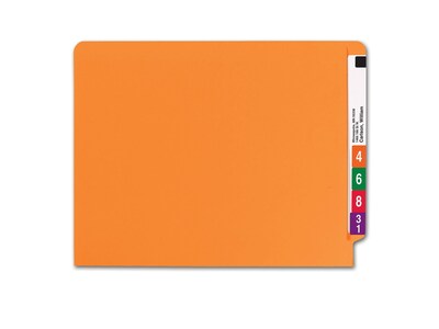 Smead End-Tab File Folders, Shelf-Master Reinforced Straight-Cut Tab, Letter Size, Orange, 100/Box (