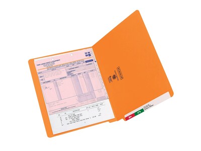 Smead End-Tab File Folders, Shelf-Master Reinforced Straight-Cut Tab, Letter Size, Orange, 100/Box (25510)