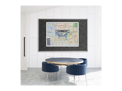 Balt Presidential Trim Rubber-Tak Bulletin Board, Silver Frame, 6' x 4' (321PG)