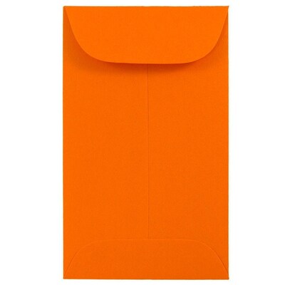 JAM Paper #3 Coin Business Colored Envelopes, 2.5 x 4.25, Orange Recycled, 50/Pack (356730538i)