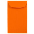 JAM Paper #3 Coin Business Colored Envelopes, 2.5 x 4.25, Orange Recycled, 50/Pack (356730538i)