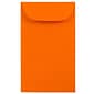JAM Paper #3 Coin Business Colored Envelopes, 2.5 x 4.25, Orange Recycled, 50/Pack (356730538i)