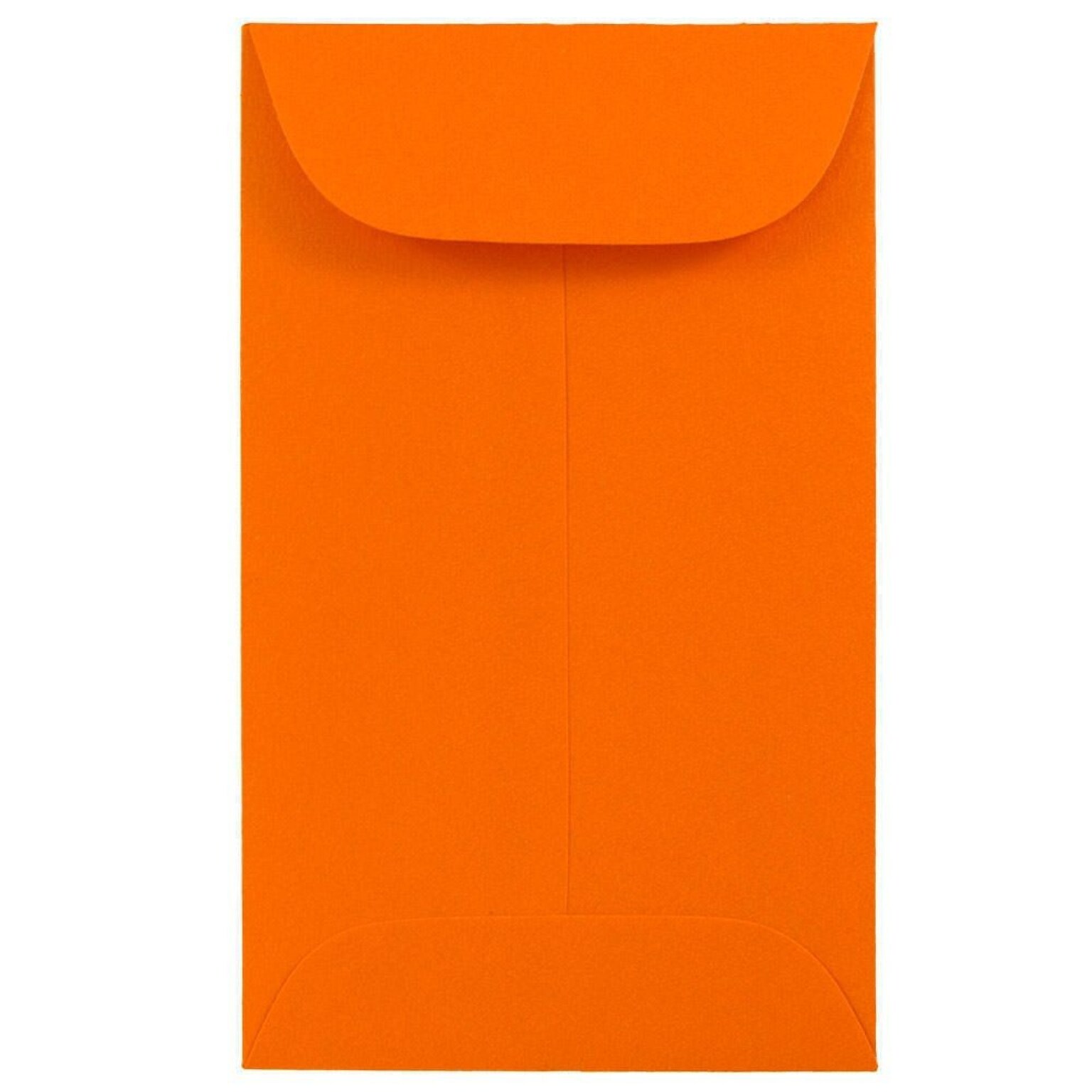 JAM Paper #3 Coin Business Colored Envelopes, 2.5 x 4.25, Orange Recycled, 50/Pack (356730538i)