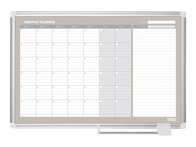 MasterVision Gold Ultra Magnetic Lacquered Steel Planning Board, Aluminum Frame, 3 x 2 (GA0397830)