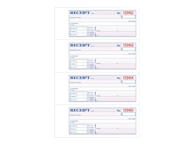 TOPS 2-Part Carbonless Receipts Book, 2.75L x 7.13W, 200 Forms/Book, Each (TOP 46806)