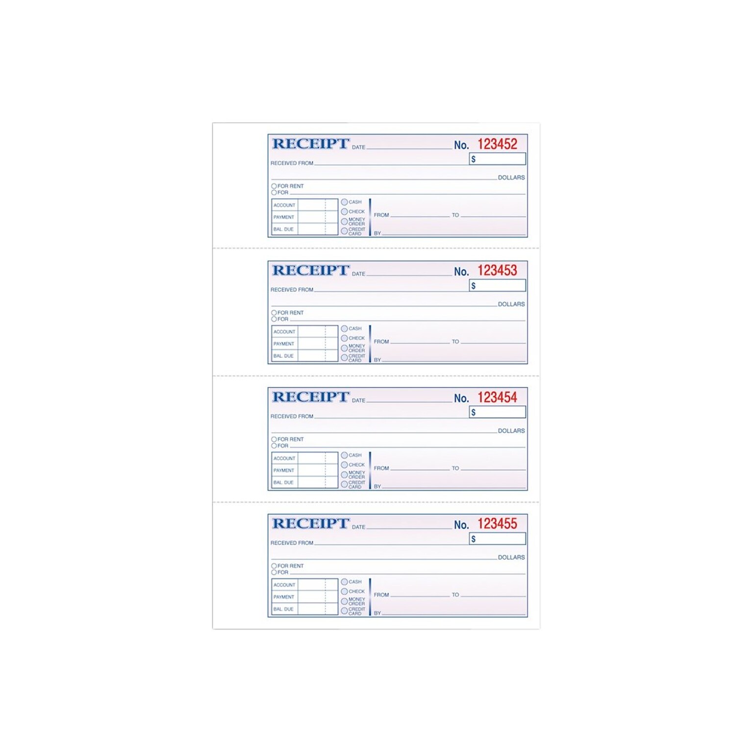 TOPS 2-Part Carbonless Receipts Book, 2.75L x 7.13W, 200 Forms/Book, Each (TOP 46806)