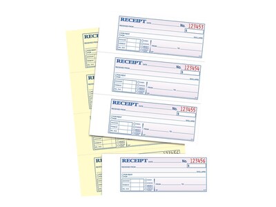 TOPS 2-Part Carbonless Receipts Book, 2.75"L x 7.13"W, 200 Forms/Book, Each (TOP 46806)