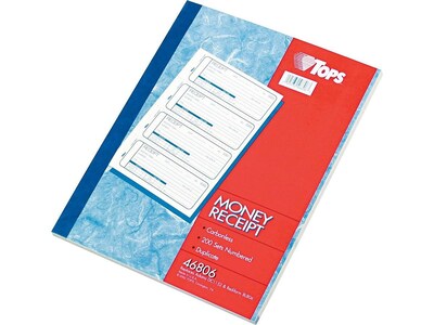 TOPS 2-Part Carbonless Receipts Book, 2.75"L x 7.13"W, 200 Forms/Book, Each (TOP 46806)