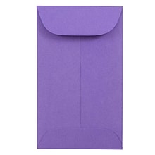 JAM Paper® #3 Coin Business Colored Envelopes, 2.5 x 4.25, Violet Purple Recycled, 50/Pack (35673054